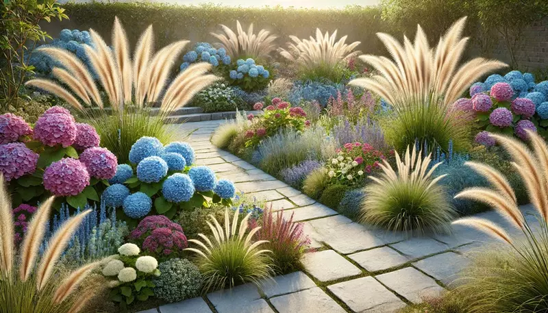 Hydrangea and Ornamental Grasses