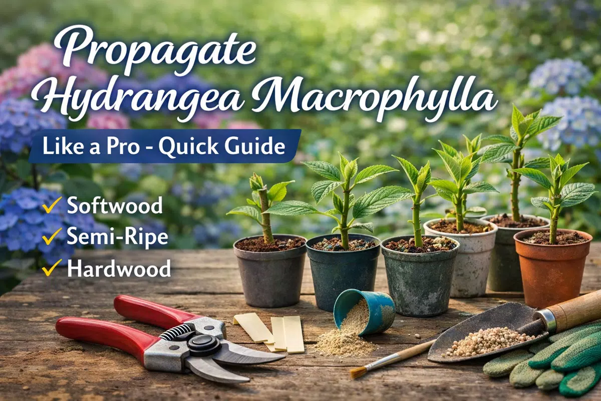 Propagation cuttings of Hydrangea macrophylla